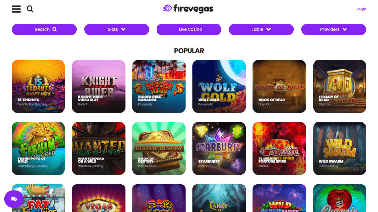 FireVegas Casino Screenshot 2