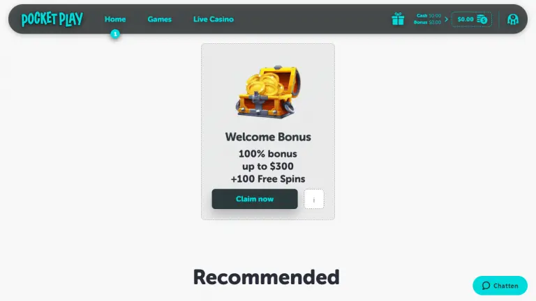 Pocket Play Casino Screenshot 1