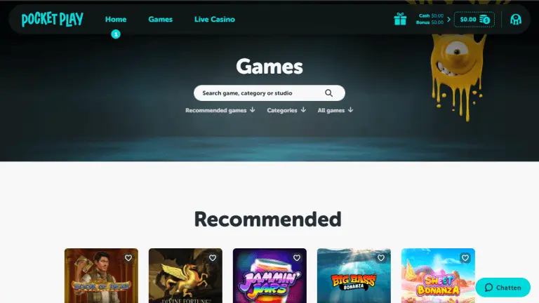 Pocket Play Casino Screenshot 2