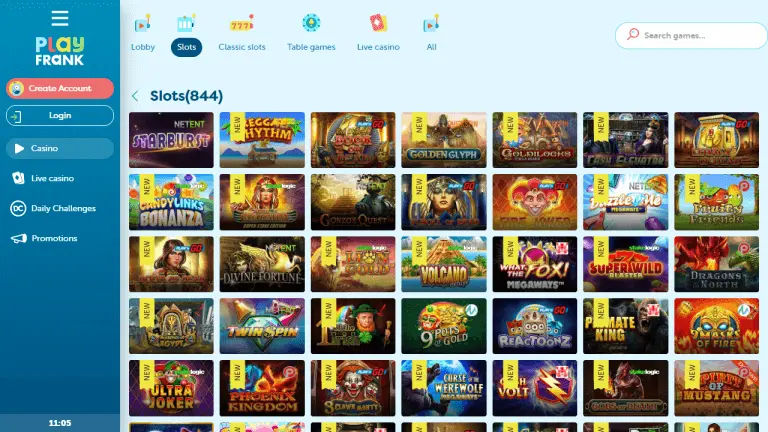 PlayFrank Casino Screenshot 2